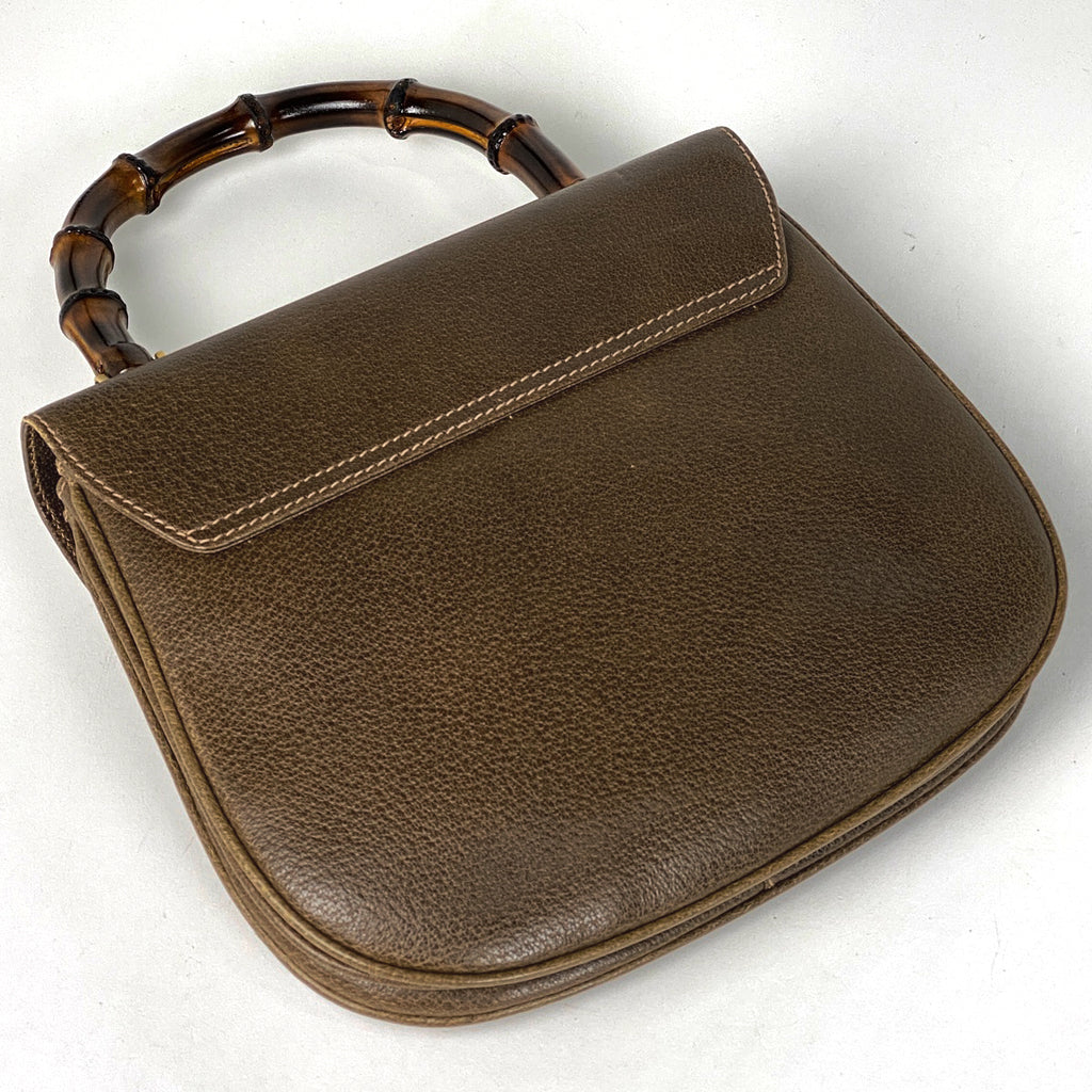グッチ バンブー ハンドバッグ 2WAY ショルダーバッグ 竹 ハンドバッグ レザー ブラウン レディース 【中古】brbag