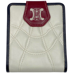 セリーヌ ロゴ 二つ折り財布 2002年 FIFAワールドカップ 二つ折り財布 レザー ホワイト レッド レディース 【中古】brbag