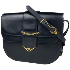 カルティエ サファイアライン ショルダーバッグ レザー ネイビー レディース 【中古】brbag