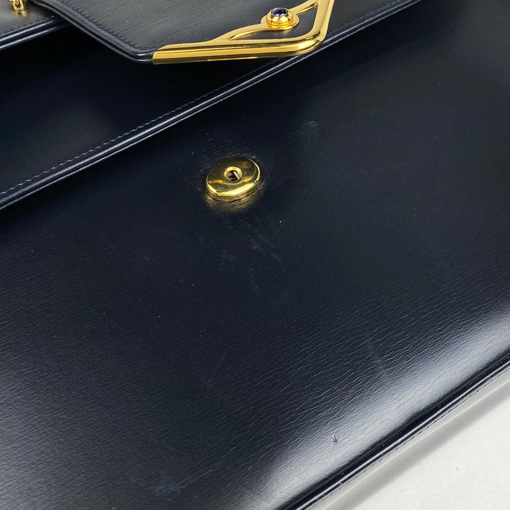 カルティエ サファイアライン ショルダーバッグ レザー ネイビー レディース 【中古】brbag