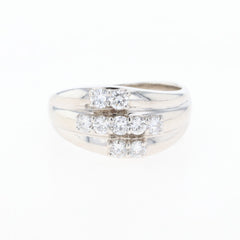 メレダイヤ デザインリング プラチナ 指輪 リング 14.5号 Pt900 ダイヤモンド レディース 【中古】nbjwl