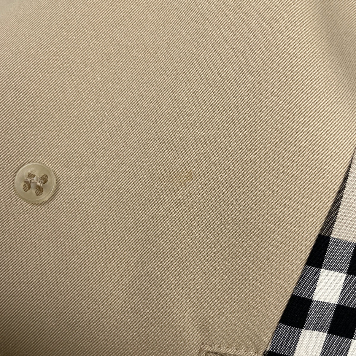 希少✨バーバリー　ステンカラーコート　 ロゴ　刺繍　38 チェック BURBERRY 未使用 バーバリー チェック柄 シルク ステンカラー