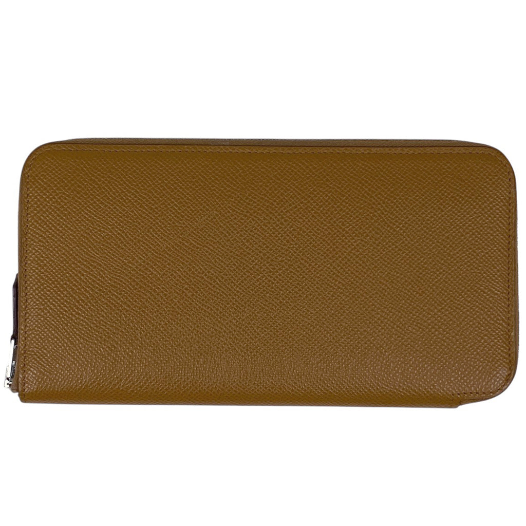 エルメス アザップ ロング シルクイン ラウンドファスナー スカーフ 長財布 レザー ブラウン レディース 【中古】brbag