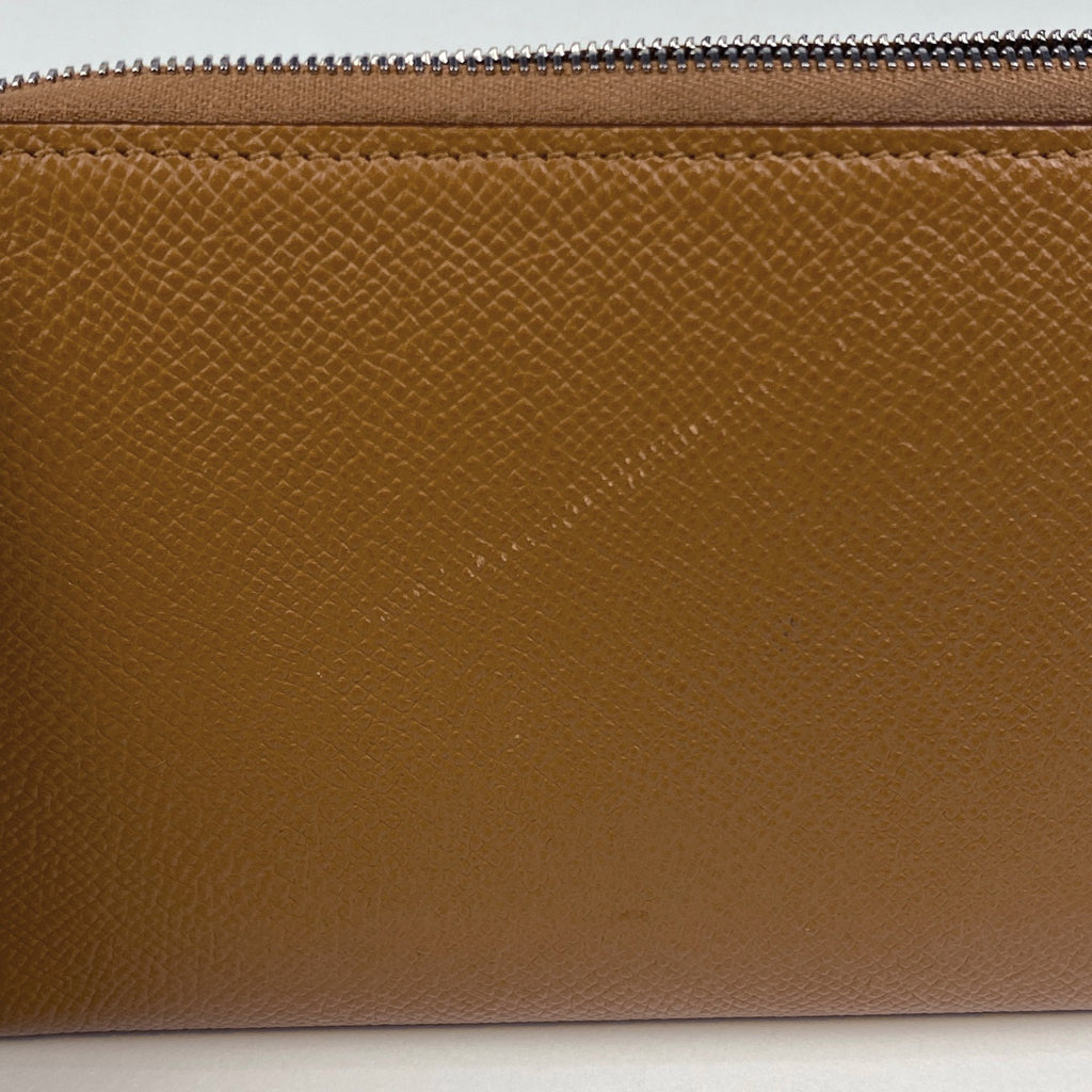 エルメス アザップ ロング シルクイン ラウンドファスナー スカーフ 長財布 レザー ブラウン レディース 【中古】brbag