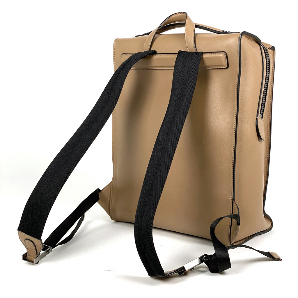 フェンディ ロゴ リュックサック バックパック ハンドバッグ フェイス リュック レザー ブラウン 7VZ029 レディース 【中古】brbag