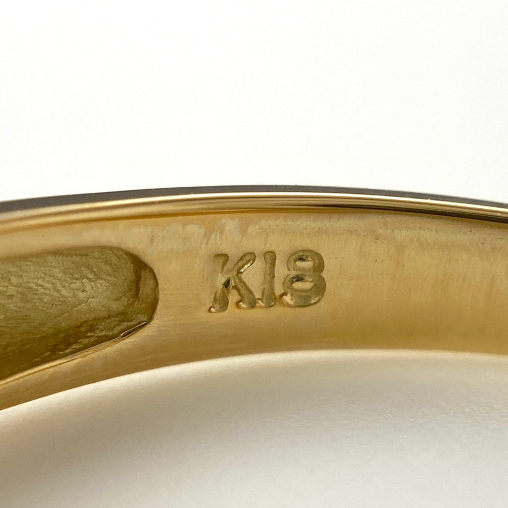 メレダイヤ デザインリング YG イエローゴールド 指輪 リング 17号 K18 ダイヤモンド レディース 【中古】nbjwl