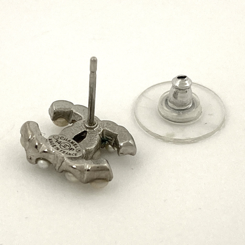 シャネル ココマーク フェイクパール ピアス シルバーメッキ シルバー レディース 【中古】bracc