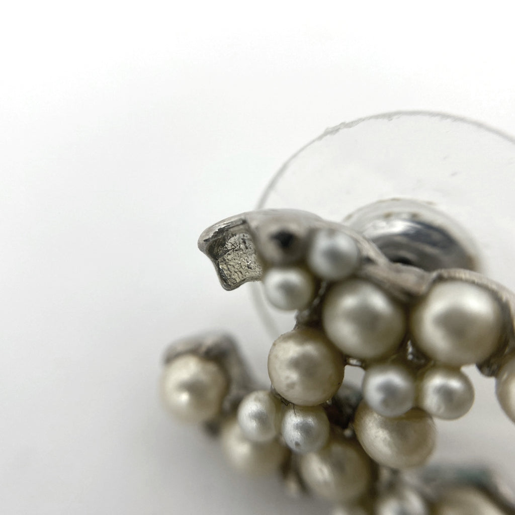 シャネル ココマーク フェイクパール ピアス シルバーメッキ シルバー レディース 【中古】bracc