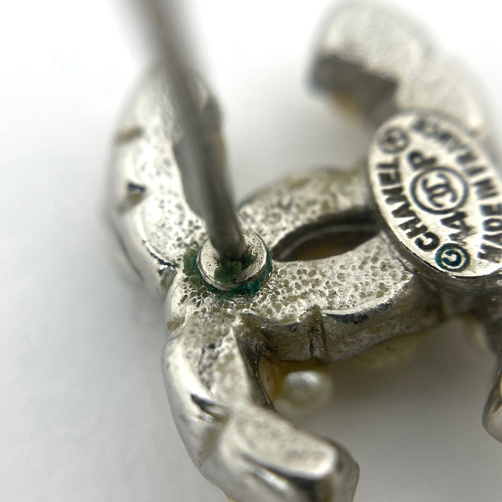 シャネル ココマーク フェイクパール ピアス シルバーメッキ シルバー レディース 【中古】bracc