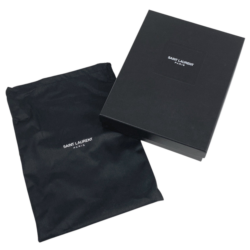 イヴ・サンローラン カサンドラ クラシック チェーン ウォレット 札入れ 小銭入れ ショルダーバッグ レザー ブルー 377828 レディース 【中古】brbag