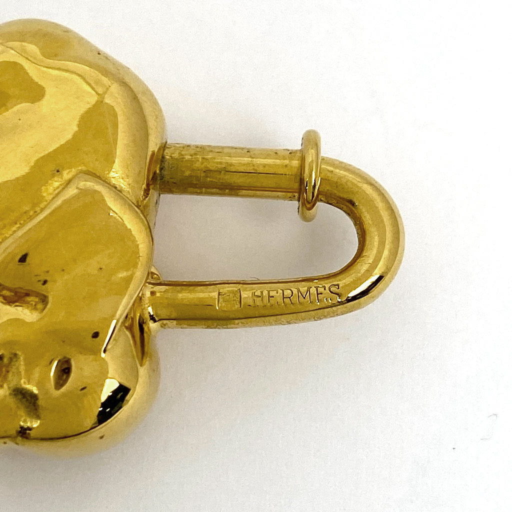 エルメス エレファントモチーフ バッグチャーム カデナ 象 キーホルダー バッグチャーム GP ゴールド レディース 【中古】brbag