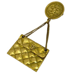 シャネル ココマーク ブローチ マトラッセ カンボン スイング ブローチ GP ゴールド レディース 【中古】bracc