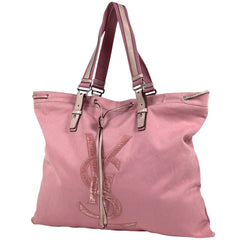 イヴ・サンローラン カハラ トートバッグ YSL ロゴ リヴゴーシュ トートバッグ キャンバス ピンク 121627 レディース 【中古】brbag