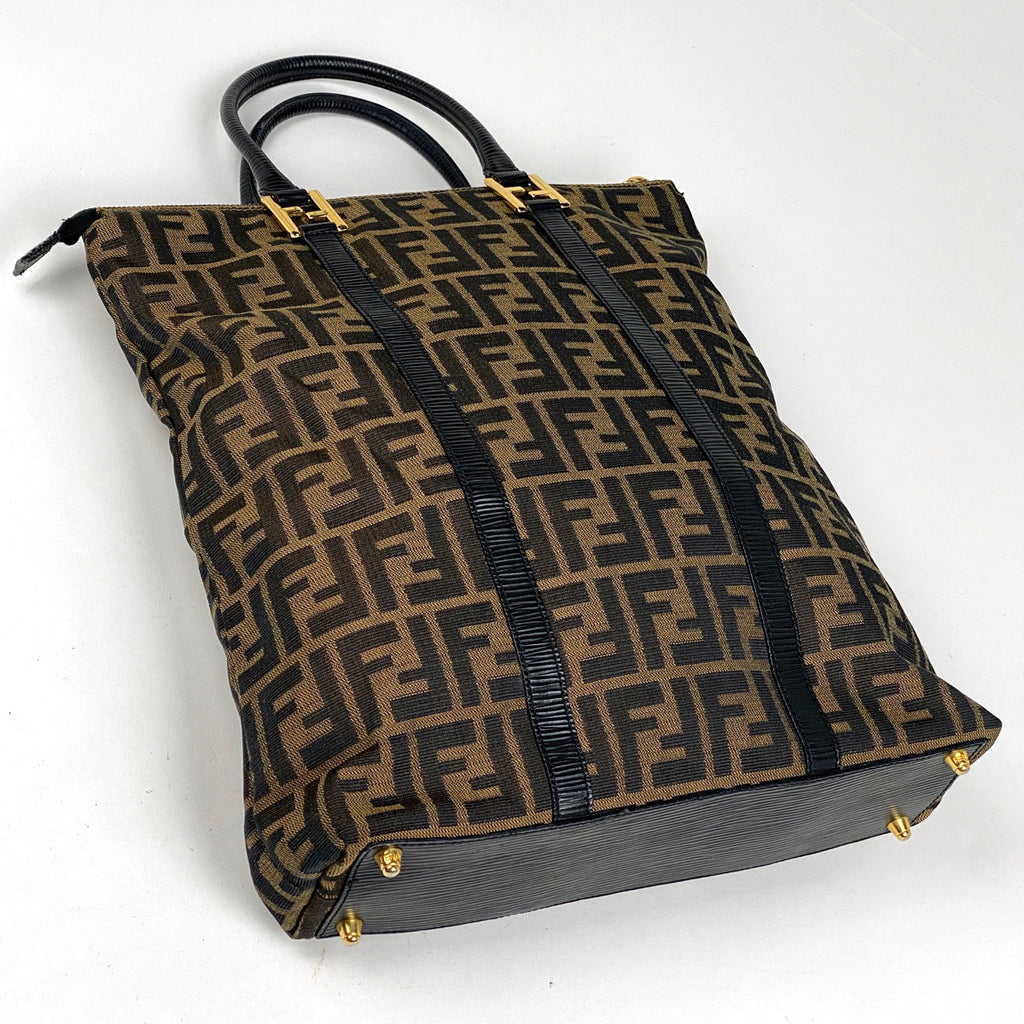 フェンディ ズッカ柄 ハンドバッグ トートバッグ ハンドバッグ キャンバス ブラウン 26150 レディース 【中古】brbag