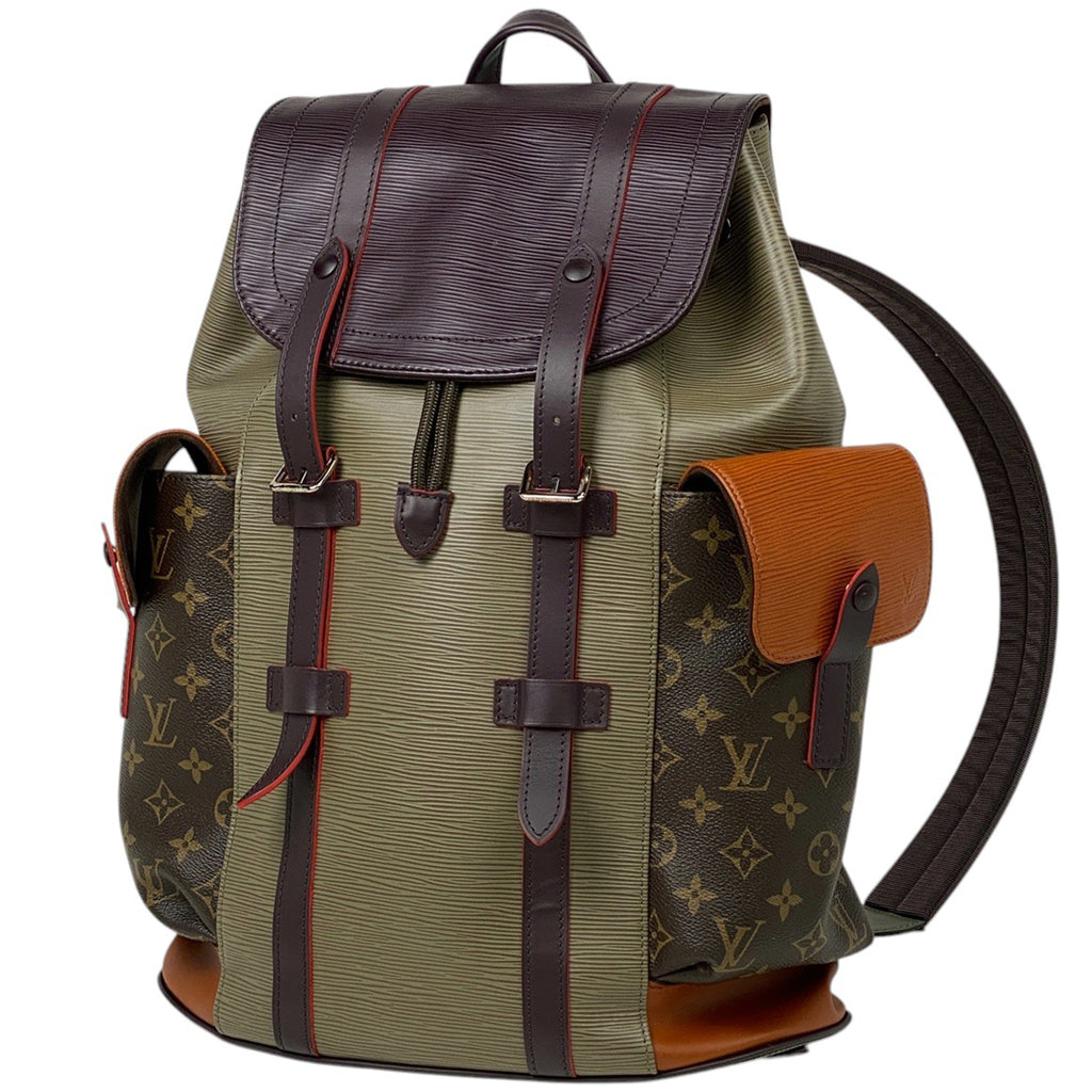 ルイ・ヴィトン クリストファー MM バッグパック 2017 リュック エピ グリーン ブラウン M53425 メンズ 【中古】brbag