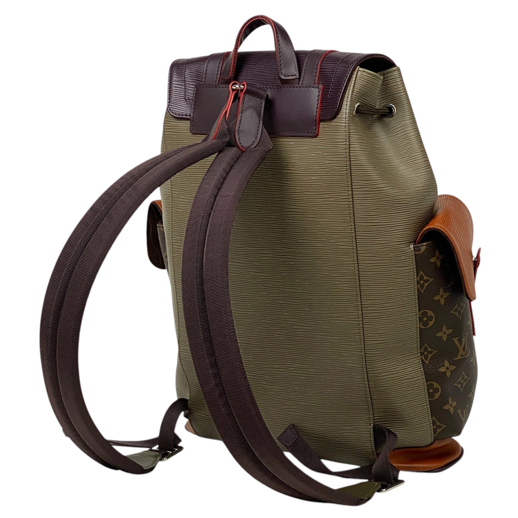 ルイ・ヴィトン クリストファー MM バッグパック 2017 リュック エピ グリーン ブラウン M53425 メンズ 【中古】brbag