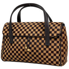 ルイ・ヴィトン ライオン ハラコ 手提げ ハンドバッグ ダミエソバージュ ブラウン M92131 レディース 【中古】brbag