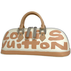 ルイ・ヴィトン アルマ ホリゾンタル ロゴ ハンドバッグ レザー ホワイト ベージュ M92176 レディース 【中古】brbag