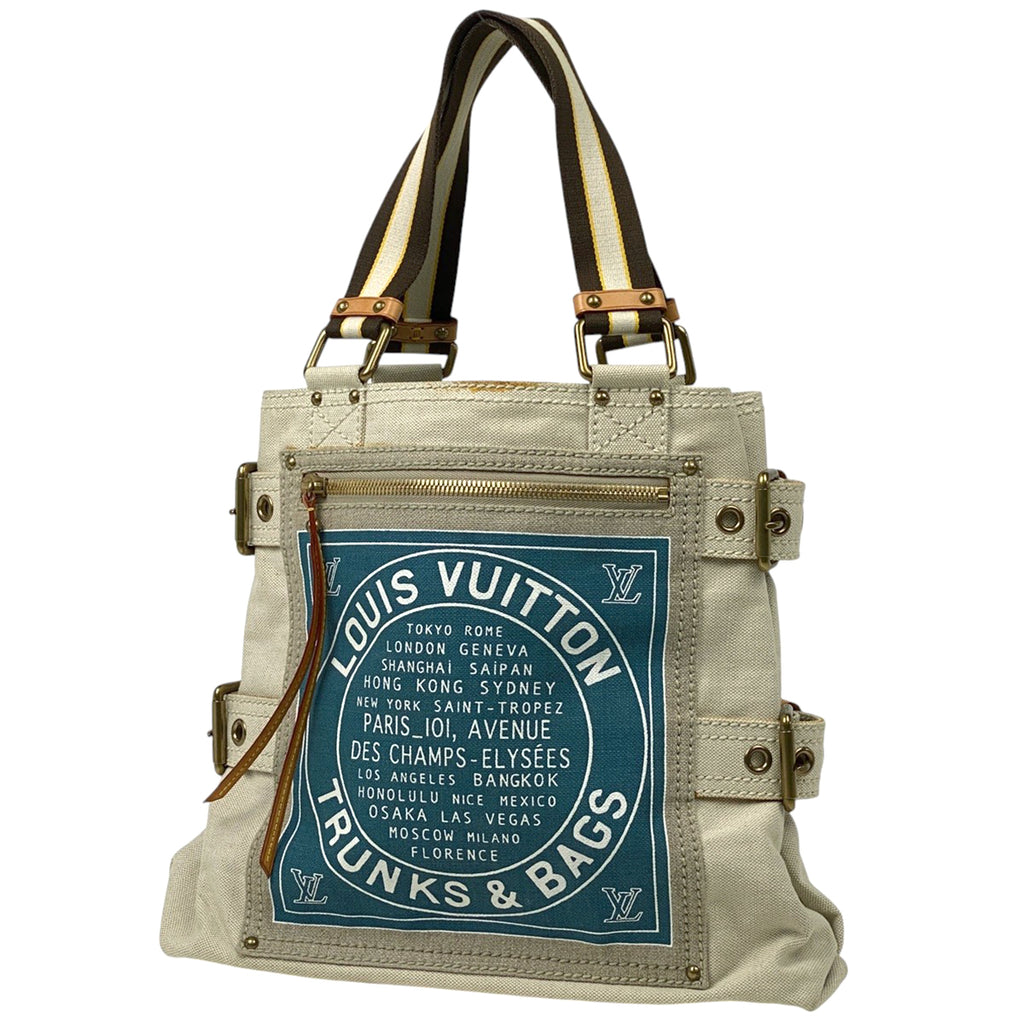 ルイ・ヴィトン グローブショッパー MM クルーズライン トートバッグ キャンバス ブルー M95114 レディース 【中古】brbag