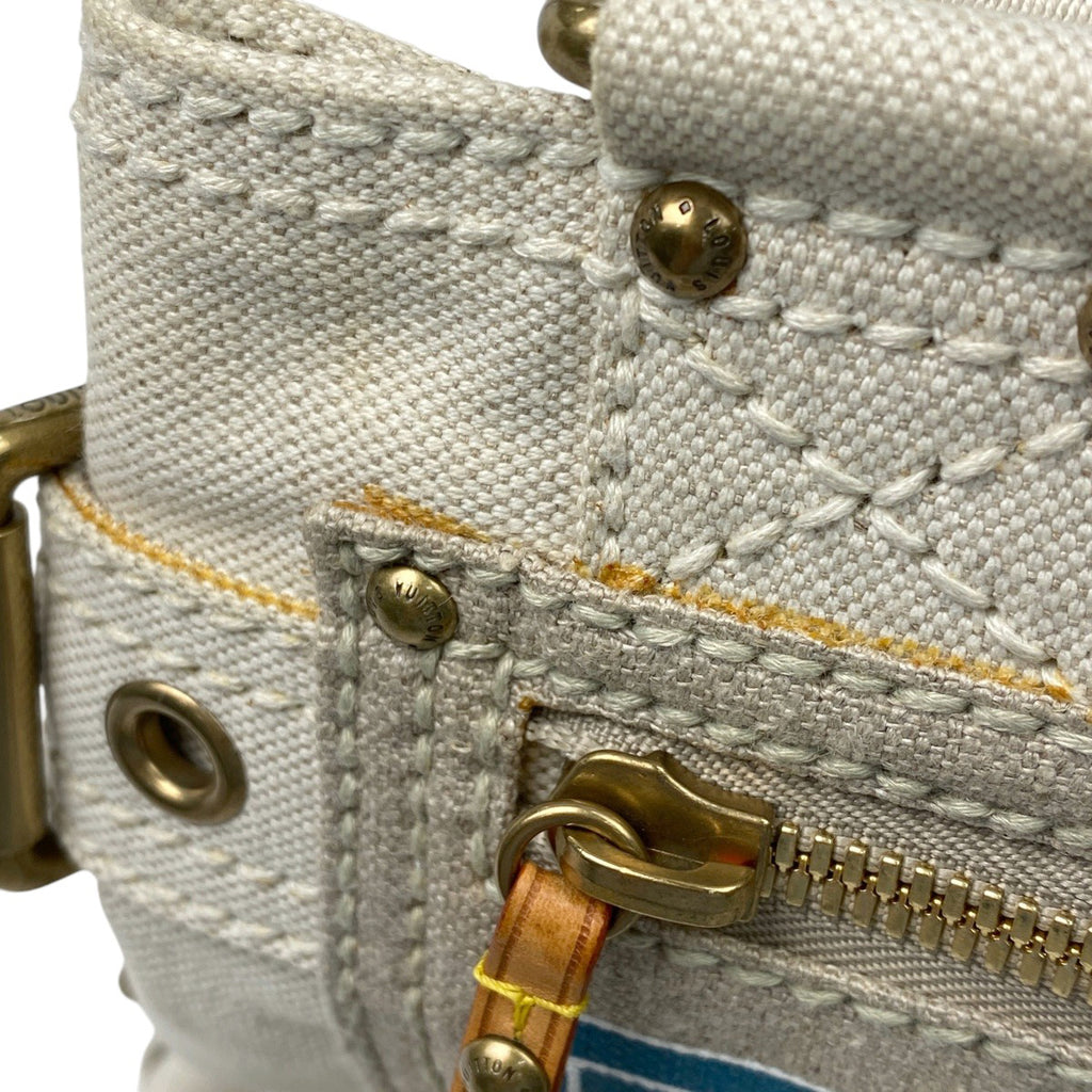 ルイ・ヴィトン グローブショッパー MM クルーズライン トートバッグ キャンバス ブルー M95114 レディース 【中古】brbag