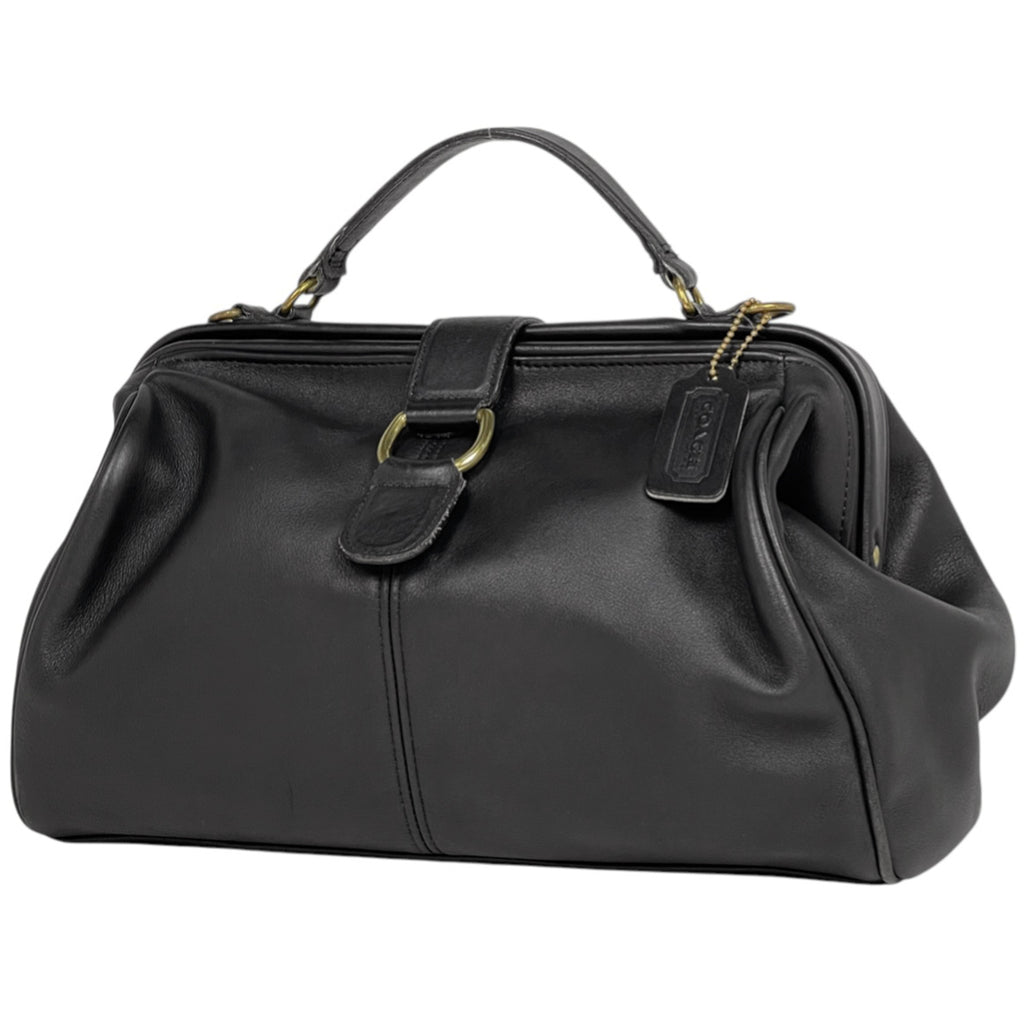 コーチ ロゴ ハンドバッグ 2WAY ショルダーバッグ ドクターバッグ オールドコーチ 0314 121 ハンドバッグ レザー ブラック レディース 【中古】brbag