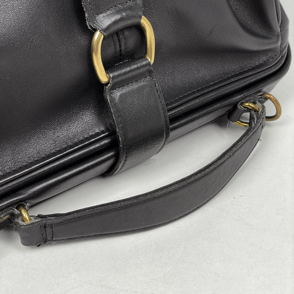 コーチ ロゴ ハンドバッグ 2WAY ショルダーバッグ ドクターバッグ オールドコーチ 0314 121 ハンドバッグ レザー ブラック レディース 【中古】brbag