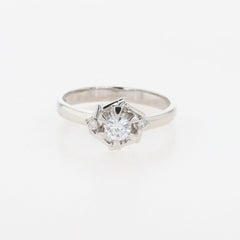 メレダイヤ デザインリング プラチナ 指輪 リング 8号 Pt850 ダイヤモンド レディース 【中古】nbjwl