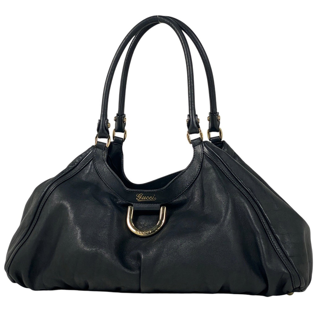 グッチ ロゴ ショルダーバッグ アビー トートバッグ ショルダーバッグ レザー ブラック 189835 レディース 【中古】brbag