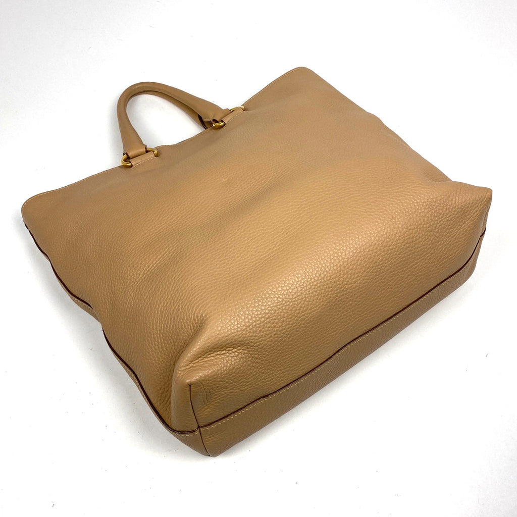 プラダ ロゴ トートバッグ 2WAY ショルダーバッグ トートバッグ レザー ベージュ BN2865 レディース 【中古】brbag