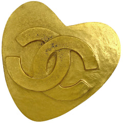シャネル ココマーク ブローチ CC ハートモチーフ ブローチ GP ゴールド レディース 【中古】bracc