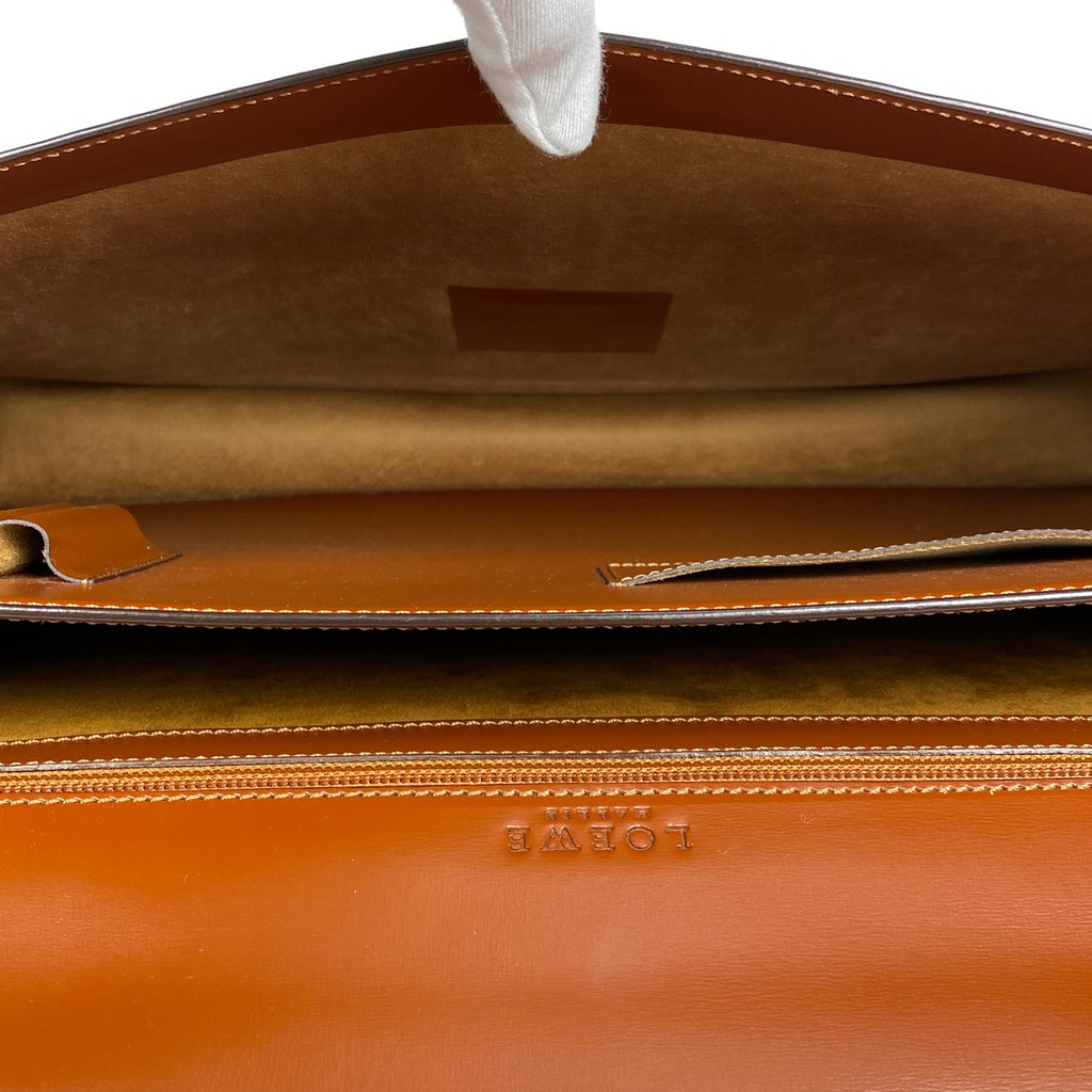 ロエベ アナグラム ビジネスバッグ ブリーフケース ビジネスバッグ レザー ブラウン メンズ 【中古】brbag