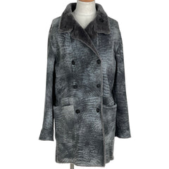 アルマーニ ムートン ロング コート リバーシブル 防寒 アウター その他コート ムートン グレー メンズ 【中古】brapp