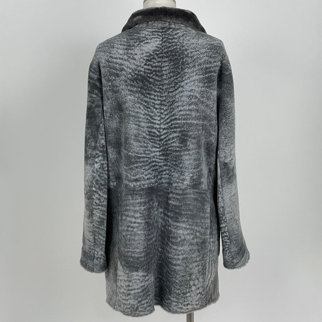 アルマーニ ムートン ロング コート リバーシブル 防寒 アウター その他コート ムートン グレー メンズ 【中古】brapp