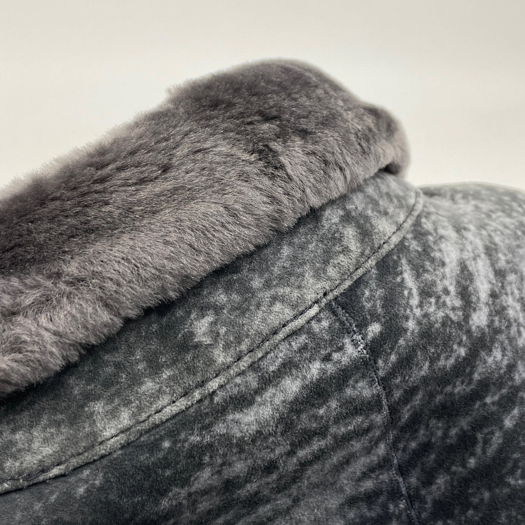 アルマーニ ムートン ロング コート リバーシブル 防寒 アウター その他コート ムートン グレー メンズ 【中古】brapp