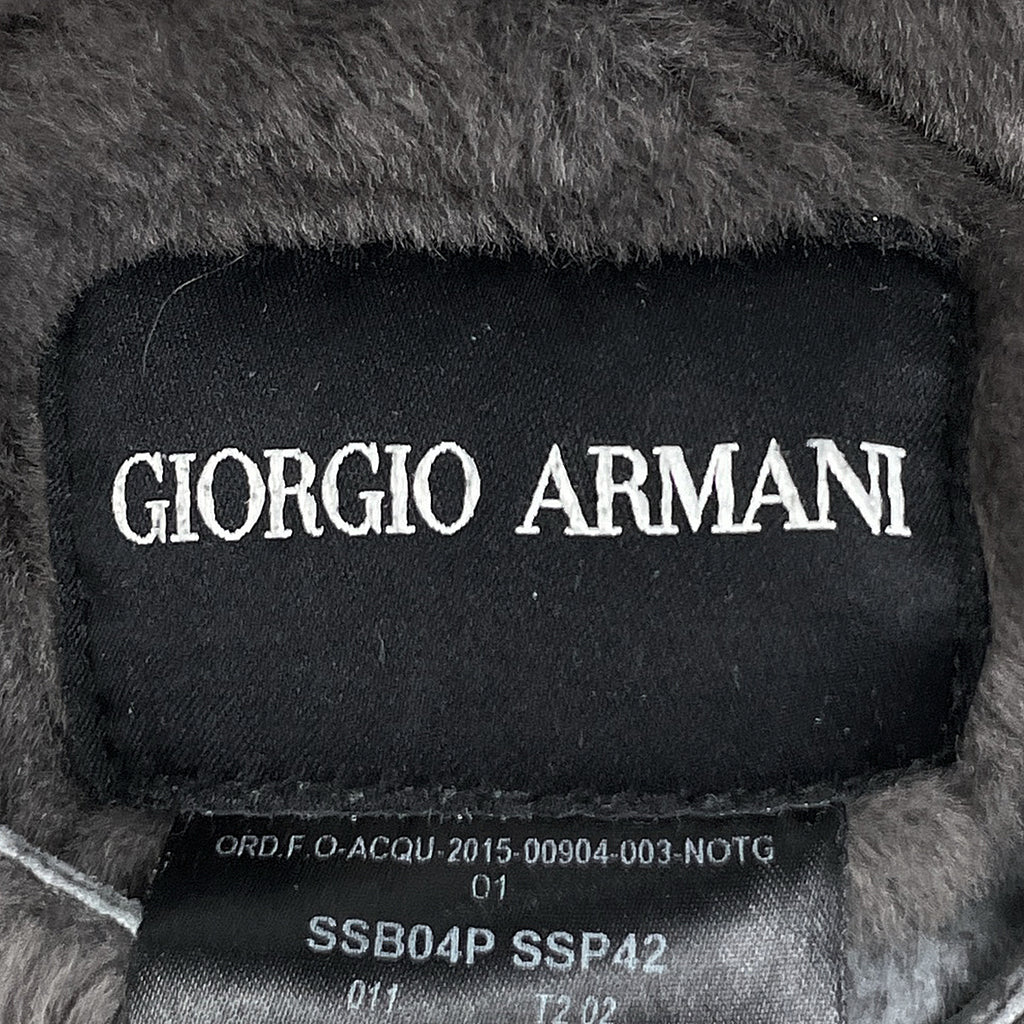 アルマーニ ムートン ロング コート リバーシブル 防寒 アウター その他コート ムートン グレー メンズ 【中古】brapp