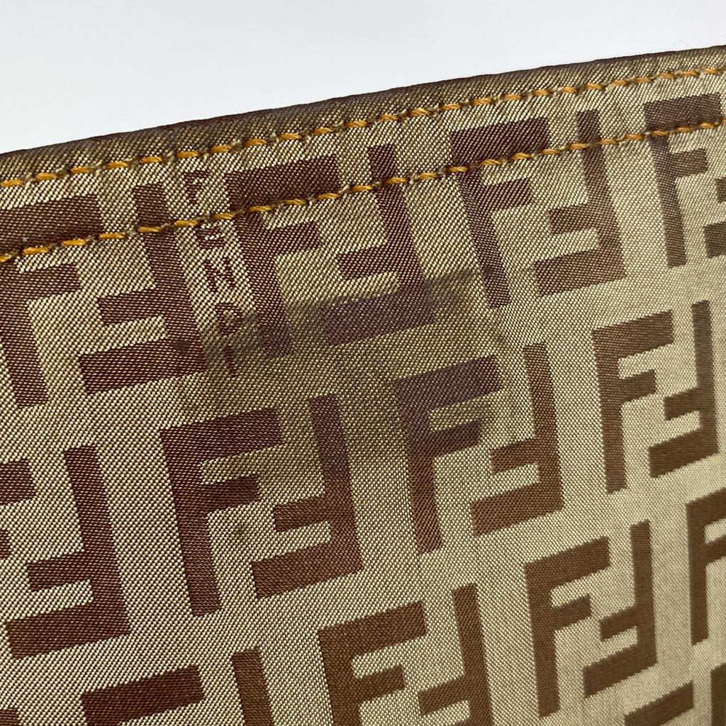 フェンディ ズッキーノ柄 ショルダーバッグ コーティングキャンバス ベージュ 8BT129 レディース 【中古】brbag