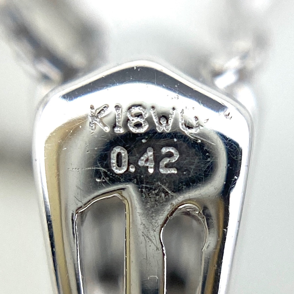 クロスモチーフ デザインネックレス WG ホワイトゴールド ペンダント メレダイヤ 十字架 ネックレス K18 WG ダイヤモンド レディース 【中古】nbjwl