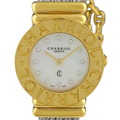 シャリオール サントロペ 028/2 腕時計 SS GP クォーツ レディース 【中古】wtcbb