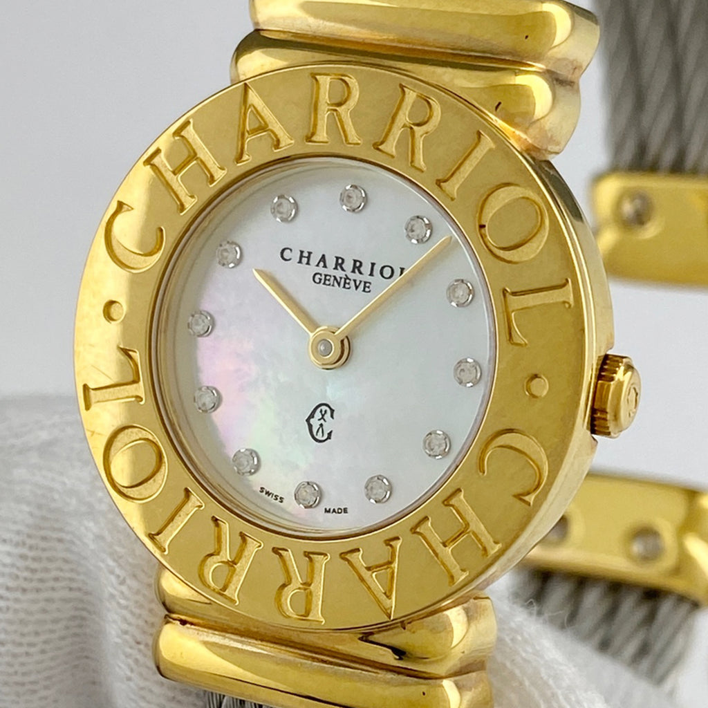 シャリオール サントロペ 028/2 腕時計 SS GP クォーツ レディース 【中古】wtcbb