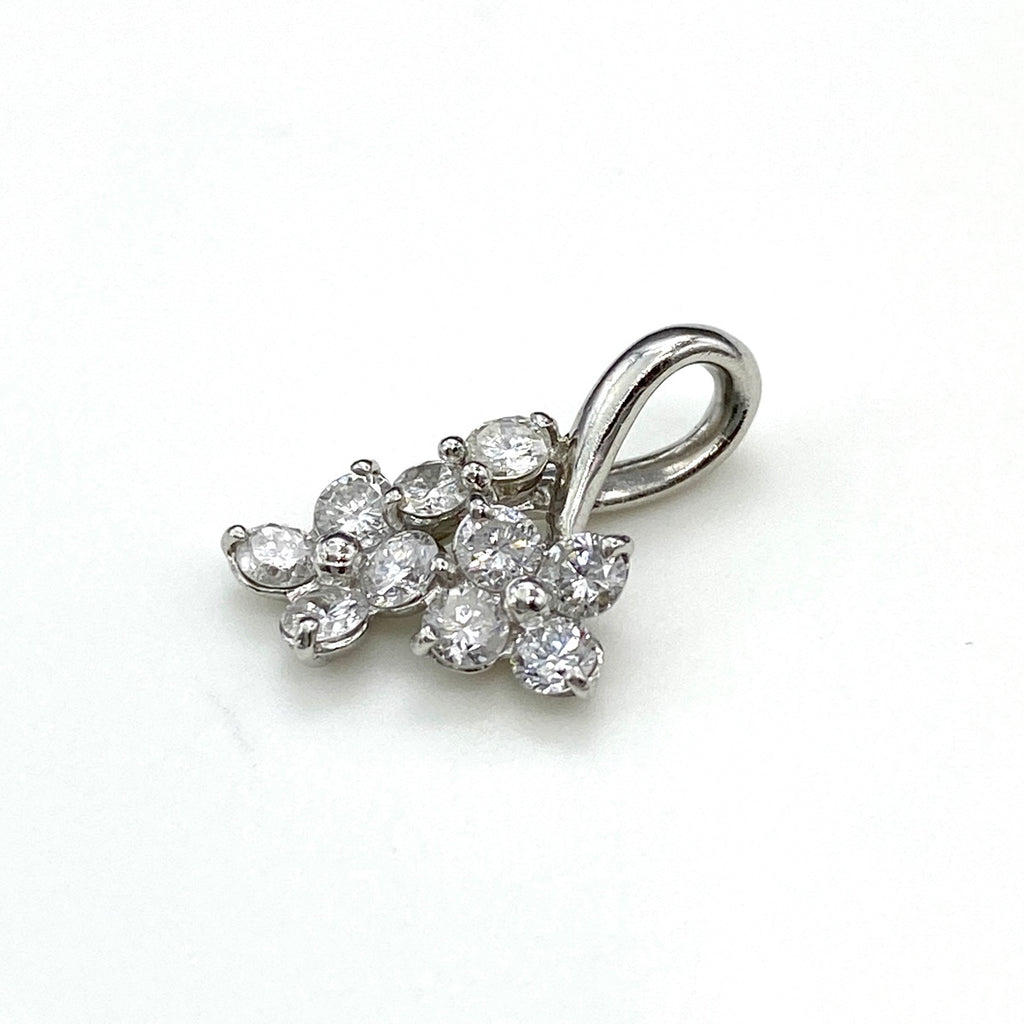 フラワーモチーフ ペンダントトップ プラチナ メレダイヤ 花 ペンダントトップ Pt900 ダイヤモンド レディース 【中古】nbjwl