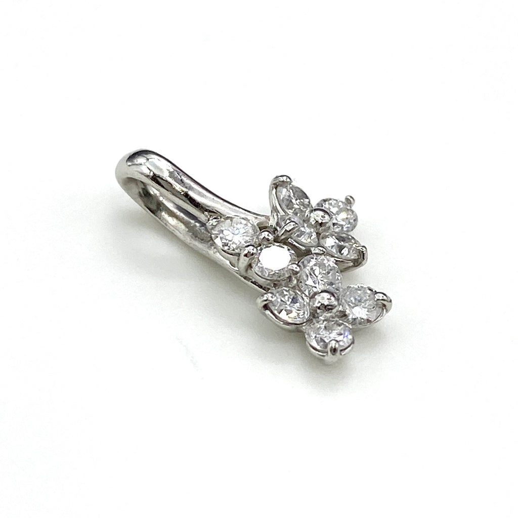 フラワーモチーフ ペンダントトップ プラチナ メレダイヤ 花 ペンダントトップ Pt900 ダイヤモンド レディース 【中古】nbjwl
