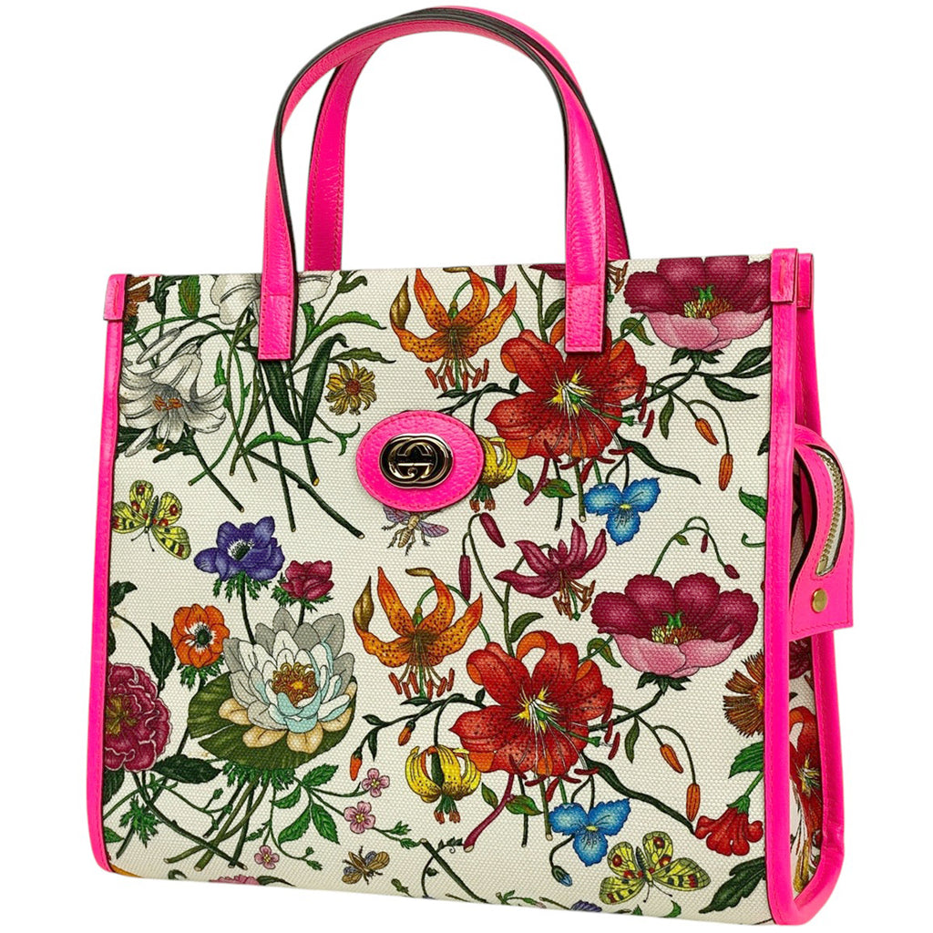 グッチ フローラ ハンドバッグ 2WAY ショルダーバッグ 花柄 ハンドバッグ キャンバス ピンク 550141 レディース 【中古】brbag