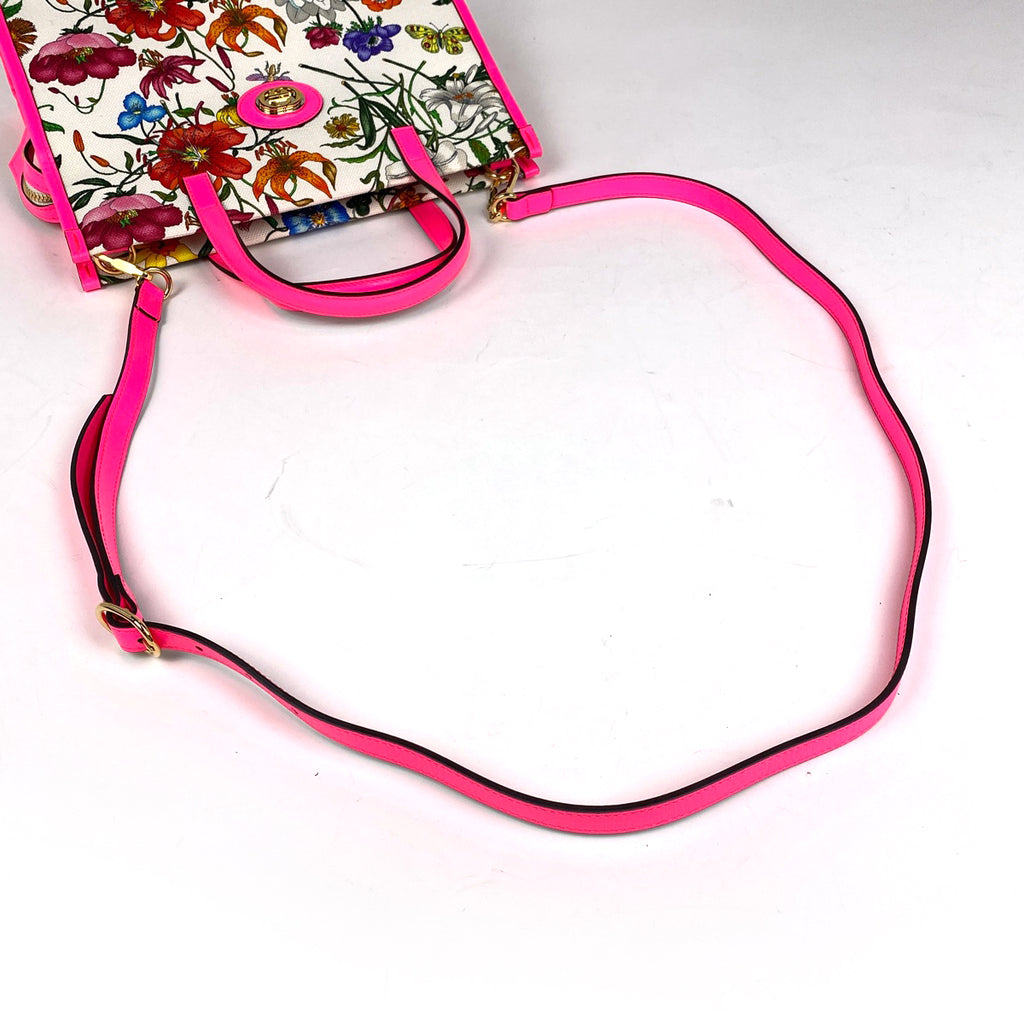 グッチ フローラ ハンドバッグ 2WAY ショルダーバッグ 花柄 ハンドバッグ キャンバス ピンク 550141 レディース 【中古】brbag