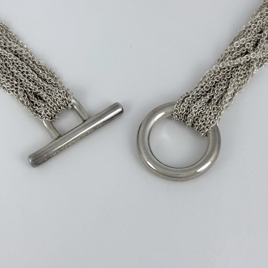 ティファニー オープンハート メッシュ ネックレス トグル チョーカー ネックレス シルバー925 シルバー レディース 【中古】bracc