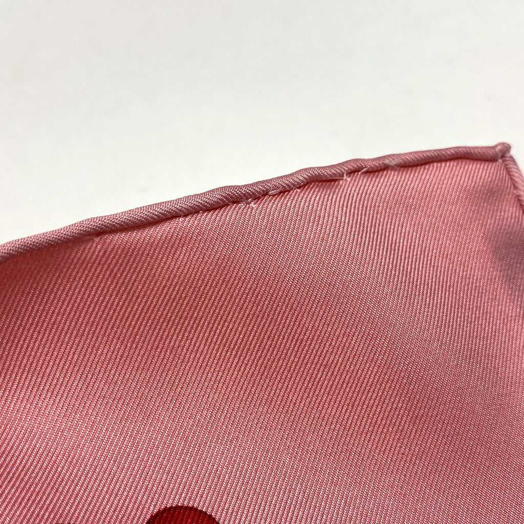 エルメス カレ90 Les merises さくらんぼ スカーフ シルク ピンク マルチカラー レディース 【中古】brbag
