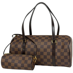 ルイ・ヴィトン パピヨン 30 バレルバッグ 筒型 ハンドバッグ ダミエ ブラウン N51303 レディース 【中古】brbag