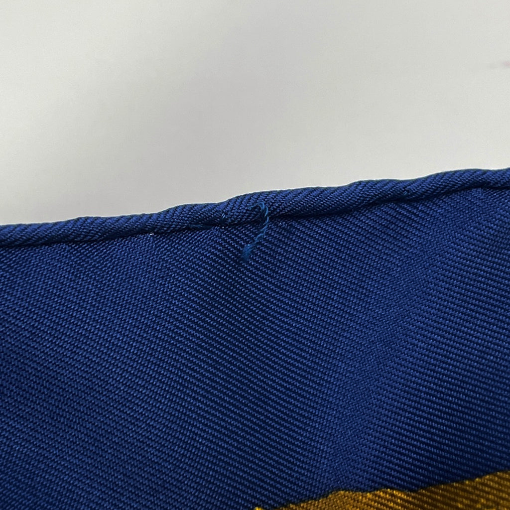 エルメス カレ 90 PERSONA 仮面 スカーフ シルク シルク(100％） ブルー マルチカラー レディース 【中古】brbag