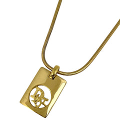 クリスチャンディオール ロゴ ネックレス 四角 ネックレス GP ゴールド レディース 【中古】bracc