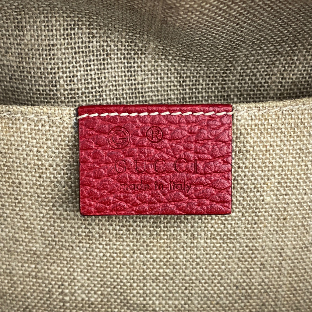グッチ インターロッキングG ハンドバッグ 2WAY ショルダーバッグ ハンドバッグ レザー レッド 449661 レディース 【中古】brbag