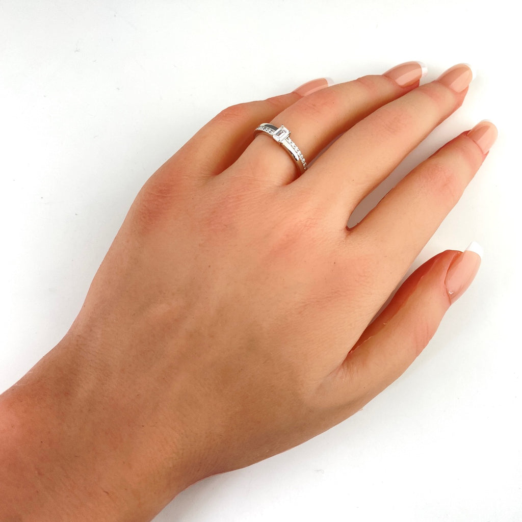 GSTV デザインリング プラチナ 指輪 メレダイヤ リング 13号 Pt950 ダイヤモンド レディース 【中古】brjwl